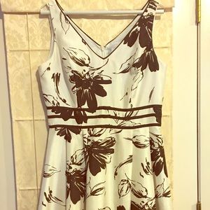 Cream/brown cocktail dress